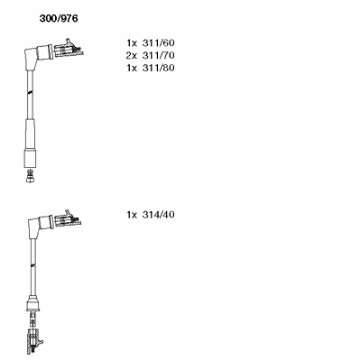 Ккомплект проводов зажигания 300976 BREMI