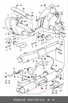 Катализатор 993 113 213 16 PORSCHE