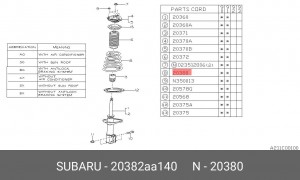 Пружина ходовой части 20382AA140 SUBARU