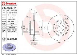Тормозной диск 08.3126.14 BREMBO