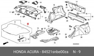 Мат багажника 84521SNBE00ZA HONDA