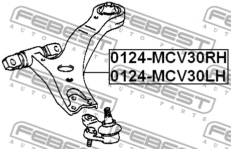 Рычаг подвески 0124-MCV30RH FEBEST