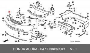 Бампер передний 04711SNEA90ZZ HONDA