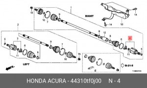 ШРУС 44310TF0J00 HONDA