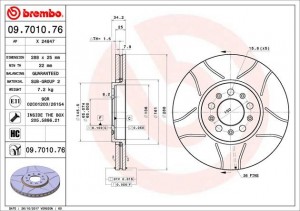 Тормозной диск 09.7010.76 BREMBO