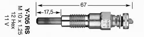 Свеча накаливания 1249 NGK NTK