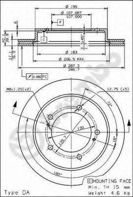 Тормозной диск 09.6859.10 BREMBO
