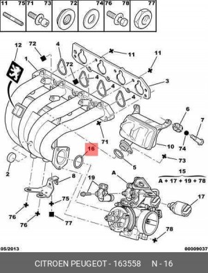 Прокладка, выпускной трубопровод 1635 58 CITROEN PEUGEOT