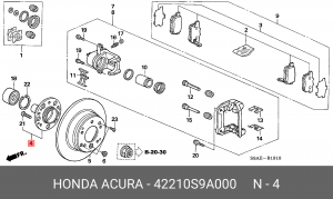 Ступица колеса 42210S9A000 HONDA