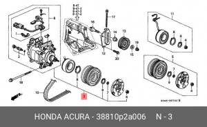 Компрессор, кондиционер 38810P2A006 HONDA