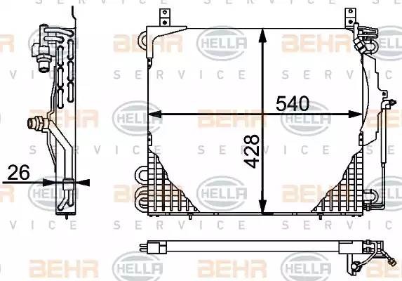 Конденсатор, кондиционер 8FC 351 301-481 HELLA