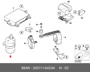 Гидравлический насос, регулировка динамики движения 34 51 1 164 244 BMW