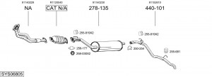Средний глушитель выхлопных газов 283403 BOSAL