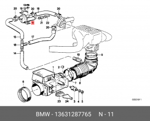 Заслонка дополнительной подачи воздуха 13 63 1 287 765 BMW