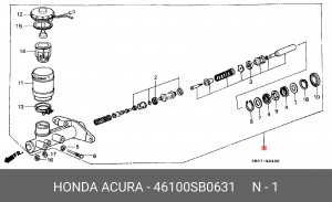 Главный тормозной цилиндр 46100SB0631 HONDA