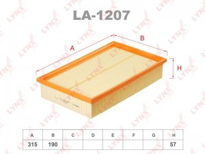 Фильтр воздушный LA-1207 LYNXAUTO