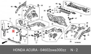 Балка крепления радиатора 04602SWA300ZZ HONDA