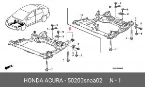 Подрамник передней подвески 50200SNAA02 HONDA