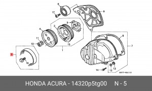 Ремень ГРМ 14320P5TG00 HONDA