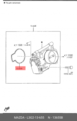 Прокладка дроссельной заслонки L3G213655 MAZDA