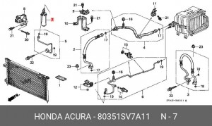 Осушитель, кондиционер 80351SV7A11 HONDA