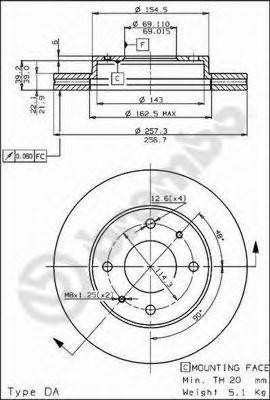 Тормозной диск 09.5282.10 BREMBO