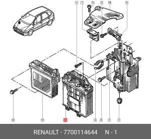 Блок управления, система впрыска 7700114644 RENAULT