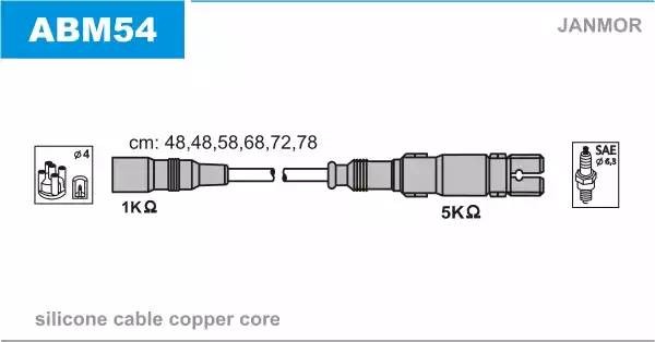 Ккомплект проводов зажигания ABM54 JANMOR