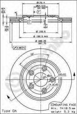 Тормозной диск 09791110 BREMBO