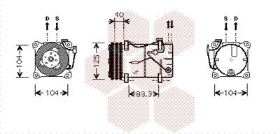 Компрессор, кондиционер 5900K119 VAN WEZEL
