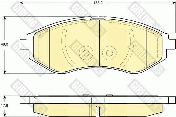 Комплект тормозных колодок, диско 6133309 GIRLING