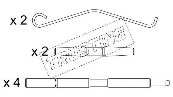 Комплектующие, колодки дискового тормоза KIT007 TRUSTING