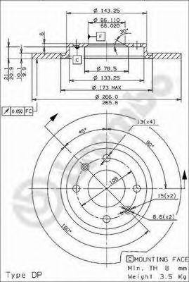 Тормозной диск 08.9600.24 BREMBO