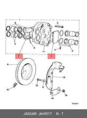 Комплект тормозных колодок, диско JLM9517 JAGUAR