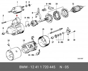 Подшипник контактного кольца, генератор 12 41 1 720 445 BMW