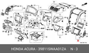 Накладка панели приборов 39811SWAA01ZA HONDA