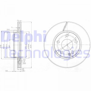 Тормозной диск BG3845 DELPHI