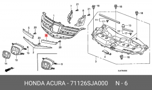 Молдинг решетки радиатора 71126SJA000 HONDA