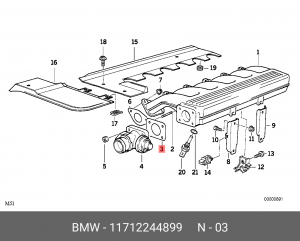 Прокладка, впускной коллектор 11 71 2 244 899 BMW