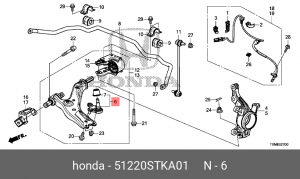 Опора шаровая подвески 51220STKA01 HONDA