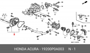 Водяной насос 19200-P0A-003 HONDA