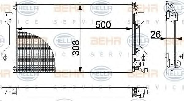 Конденсатор, кондиционер 8FC351038381 HELLA
