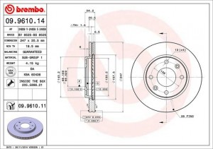 Тормозной диск 09.9610.14 BREMBO