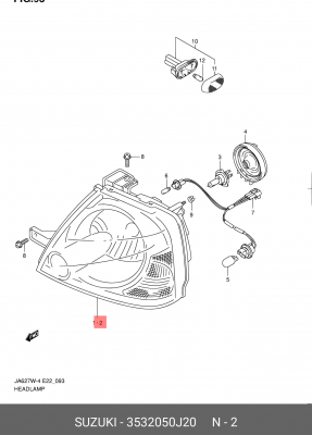 Основная фара 35320-50J20 SUZUKI