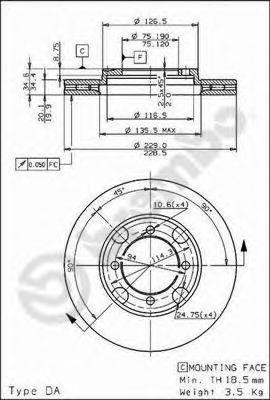 Тормозной диск 09.5214.10 BREMBO