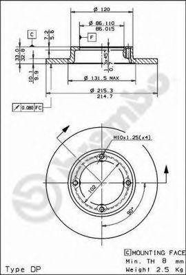 Тормозной диск 08.5026.20 BREMBO