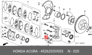 Болт тормозного суппорта 45262S3V003 HONDA
