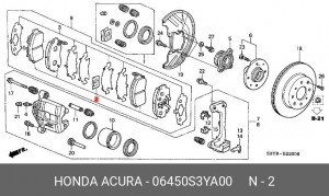 Комплект тормозных колодок, диско 06450S3YA00 HONDA