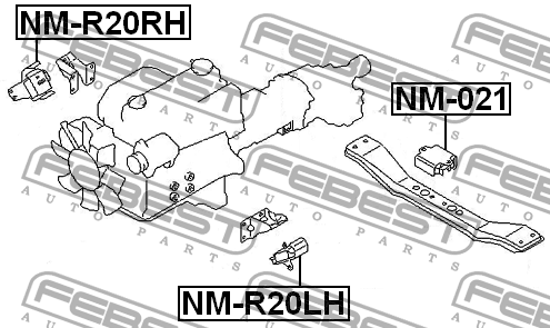 Подушка двигателя NM-021 FEBEST