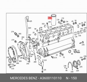 Гильза цилиндра ДВС A3600110110 MERCEDES BENZ
